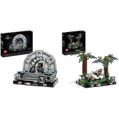 LEGO 75352 Zvaigžņu karu imperatora troņa telpa — diorāma, džedaju atgriešanās 40 gadu jubilejas komplekts un 75353 Star Wars Chase on Endor — diorāmas komplekts