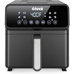 8-in-1 Air Fryer, 6.3 Quart Metal Smart Combo Oven, 1500 W Air Fryer, Airfryer with LCD Touch Screen, Temperature Range from 175℉-400℉, 8 Quick Presets