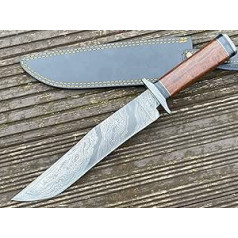 Perkin Damascus Knife Medību nazis ar apvalku BEK99