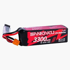 SANKAKU 3300 mAh 6S Lipo akumulators 22,2 V 100C RC akumulatora kontaktdakša XT60 RC lidmašīnai kvadrokopteram helikopteram dronam FPV hobijam