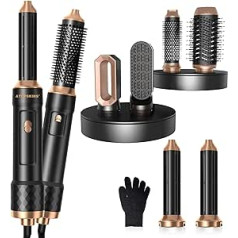 6 in 1 Airstyler Hair Styler Set, Warm Air Brush Set, Negative Ion Hairstyler with Hair Dryer, Round Brush Hairdryer, Hair Dryer Brush, Straightening Brush, Air Styler Thermal Brush Hair Dryer Set,