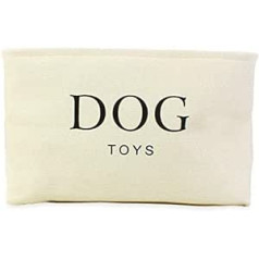 Mājas atpūtas mīlestībai Cremefarbener Segeltuch-Hundespielzeugkorb - Qualitätskorb zur Aufbewahrung von Hundespielzeug 40 cm x 30 cm x 25 cm