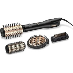 BaByliss Big Hair Luxe rotējoša karstā gaisa birste, Multistyler ar 4 stiprinājumiem izlīdzināšanai, suku un apjoma un formas veidošanai, grezna matu žāvētāja suka spīdumam un gludumam, testa uzvarētājs AS970E