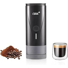 CERA+ pārnēsājams elektriskais espresso automāts, profesionāls īpašs kafijas automāts, saderīgs ar īpaši smalku malšanu, ceļojumu un kempinga kafijas automāts