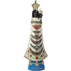 Eurofusioni ar rokām apgleznota Loreto Madonna statuja - Melna Madonna - H 35 cm