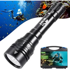 APLOS AP150 15000 Lumen Diving Torch, Underwater 150 m, 4 Modes, Diving Torch LED with Battery