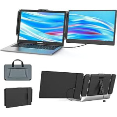 SMISEACOW Portable Monitor for Laptop, 14 Inch FHD 1080P IPS Portable Monitor Display, Laptop Screen Extension for 13-17.3 Inch Laptop/Mobile Phone/PC/Xbox/PS/Switch/MacBook