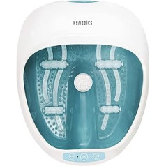 HoMedics luksusa pēdu vanna + masāža, silta/saglabā siltumu, nomierinoši vibrācijas masāžas rullīši, 4 burbuļu sloksnes hidromasāžai, 2 pedikīra pumeka akmeņi - piemērots līdz 3,6 m ES izmēram