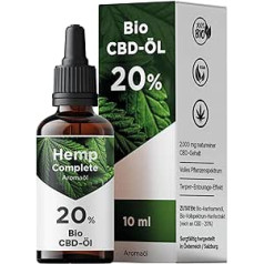 Organiskā CBD eļļa 20%, pilna spektra CBD-pilieni ar 2000 mg kanabidiola – Hemp-Complete® Premium kaņepju eļļas kaņepju pilieni – 10 ml