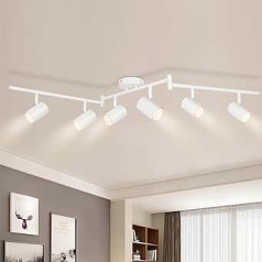 Kimjo LED griestu prožektors 6 spuldzes - griestu gaisma balts GU10 LED griestu prožektors - moderns griestu prožektors 230 V viesistabai guļamistabai virtuvei - maks. 50 W bez spuldzes