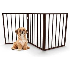 PETMAKER 80-62875-B Freestanding Wooden Pet Gate - Dark Brown