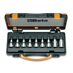 Beta 920TX/C9 Steckschlüsselsatz, 9teiliges Werkzeug Set für Torx-Schrauben (Ratschenschlüssel Set in praktischem Koffer, einfach transportierbar, hochwertige Materialien), Silber