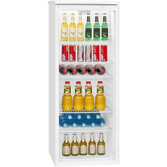 Bomann® KSG 7280.1 gėrimų šaldytuvas su stiklinėmis durelėmis, šaldytuvas su 259/256 l neto talpa ir 5 tinklinėmis lentynomis, butelių šaldytuvas su automatiniu atitirpimu ir nuolatiniu temperatūros valdymu, baltas