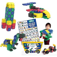 Clics Konstruktionsspielzeug für Kinder ab 3 Jahre, kreatives Lernspielzeug im 377 Teile Set, Bausteine für Mädchen und Jungen, Montessori STEM-Spielzeug, Langlebige Spielzeug aus recyceltem Material