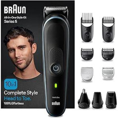 Braun All-In-One Beard Care Bodygroomer Set, Beard Trimmer, Trimmer/Hair Trimmer, Men's Hair Trimmer, Waterproof, Rechargeable, 100 Minutes Wireless Runtime, Gift Man, MGK5445