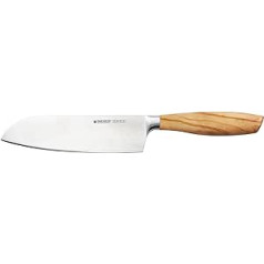 Felix Solingen 976003F Izmērs S Olīvu Santoku Nazis - 16 cm asmens Tērauda asmens - Olīvkoka Rokturis - Ražots Vācijā