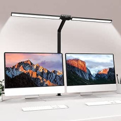 bravzurg Galda lampa LED aptumšojama, 78 cm 24 W saspiežama galda lampa ar gaismas sensoru, 5 krāsu temperatūras, 5 spilgtuma līmeņi, galda lampa ar atmiņas funkciju monitoram, birojs, darba kabinets