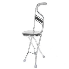 Sulankstoma lazda su kėde, sulankstoma lazdos sėdynė, nerūdijančio plieno rankinė taburetė, lazdos sėdynė, sulankstomas mobilumas, keturkojis suspaudimo lazda