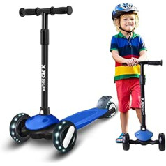 XJD Kinderroller Kinderscooter für 2-8 Jahre Kinder Scooter 3 LED Rädern Kickboard Sperrbare Richtung Kinder Roller Verstellbare Lenkerhöhe Leicht Belastbarkeit bis 50 kg