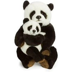 WWF WWF16813 Plüschkolletion World Wildlife Fund Plüsch Panda Mutter mit Baby, reālistisks gestaltetes Plüschtier, apm. 28 cm groß und wunderbar weich, Mehrfarbig