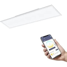 EGLO connect.z Smart Home LED panelis Salobrena-Z, garums x platums 120 x 30 cm, lietotne ZigBee un balss vadība, lietotne Alexa un balss vadība, regulējama gaismas krāsa (silts balts/auksti balts), aptumšojams, alumīnijs