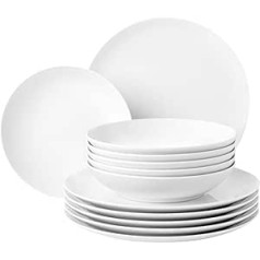 Seltmann Weiden Liberty Dinner Service 12-daļīgs komplekts, balts