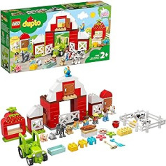 Lego 10952 Duplo kūts, traktora un dzīvnieku kopšanas rotaļlieta mazuļiem no 2 gadiem ar figūrām: zirgs, cūka un govs.