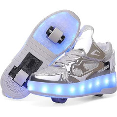 YongerYong Boys meiteņu skeitborda apavi ar LED mirgojošiem apaviem ar riteņiem Skate Automātiski izvelkami komforta āra sporta apavi bērniem
