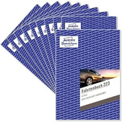 AVERY Zweckform A5 Driver's Book (for Passenger Cars, Recognised by the Federal Tax Office, on 80 Pages for a Total of 858 Drives, for Germany and Austria to Differentiate Personal and Business Trips)