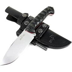 JEO-TEC Nº31 Survival Knife, Belt Knife, Outdoor Knife, Survival Knife, Hunting Knife. Steel MOVA-58. Leather Sheath + Fire Steel