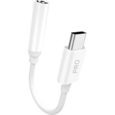 Dudao Converter Adapter from USB Type C to headphones jack 3,5 mm (female) white (L16CPro white)