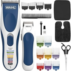 Wahl Colour Pro Cordless Combi Kit Bezvadu matu griezējs vīriešiem Matu trimmeris ar bārdas trimmeri Krāsu kodēti uzgaļi ķemmēm