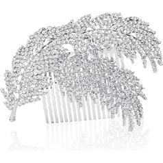 Minkissy kopfschmuck Tiara Haarkamm-Clip Strasskamm Haarkamm mit Strass Haarkamm-Gleitclip-Haarteil Kleid Kopfbedeckung Perücke Braut