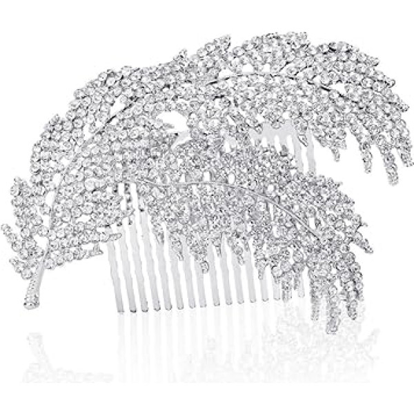 Minkissy kopfschmuck Tiara Haarkamm-Clip Strasskamm Haarkamm mit Strass Haarkamm-Gleitclip-Haarteil Kleid Kopfbedeckung Perücke Braut