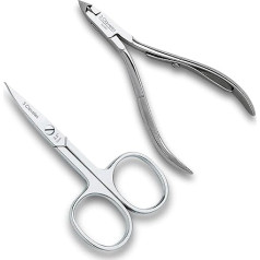 3 Claveles 3 x Nail Scissors with Curved Blades and Pliers for Cuticles Professional Manicure Set Nail Scissors and Cuticle Nipper Carbon Steel 1 x 0.13 50ml