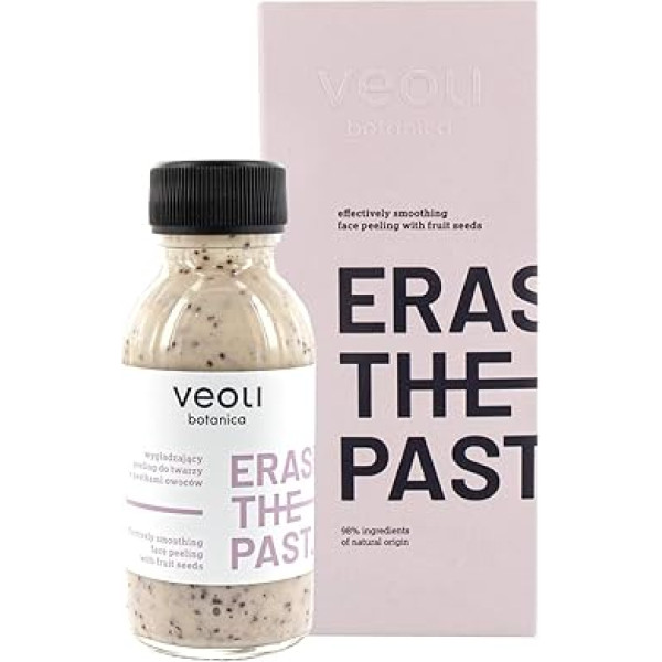 Veoli Erase the Past Face Scrub 90 ml Visu tipu ādai, vegānisks pīlings sejas kopšanai, poru attīrīšanai ar augļu sēklām