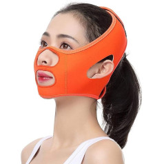 Face Lift Bandages, 2 Piece Face Lift Instruments, Face Lift Stickers, Lifting and Toning, Double Chin, V Face Device, Sleep Face Lifting Massager Beauty Bandage Beauty Tool Orange, Facelifting