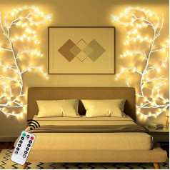 KIYTARBOO DIY Willow Vine Illuminated Willow Vine Tree Lights Lights filiāles Lights ar tālvadības pulti Taimeris 144 LED Fairy Lights for Christmas Bedroom Door Table Top Wall Decoration 4,3 m White