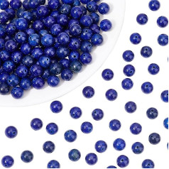 NBEADS Dabīgs zils lapis lazuli pērlītes dārgakmens apaļas vaļējas pērlītes juvelierizstrādājumu izgatavošana 1 kaste 180 gab 8 mm