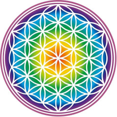 Kiwistar Flower of Life - настенная татуировка в виде дерева, доступно 6 размеров - наклейка на стену, 96 x 96 см