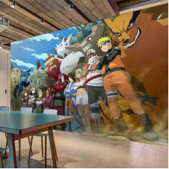 Wall Mural Wallpaper Anime Naruto Wallpaper Cartoon Children's Room Background Picture Mural Arcade Internet Cafe Film and TV Wallpaper Decoration