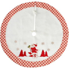 WeRChristmas Ziemassvētku eglītes svārku rotājums, audums, sarkans/balts, 107 cm