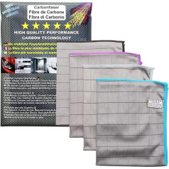 DSproducts® XXL Microfibre Cloths [Pack of 4] 410 GSM 50 x 40 cm I Carbon Microfibre Window Cloths for 100% Streak-Free Windows I Mirror I Magic Cleaning Cloth I Microfibre Cleaning Cloth
