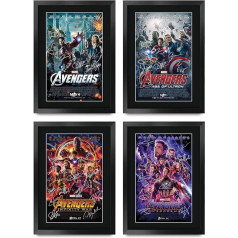 HWC Trading A3 FR Avengers Infinity War Endgame Movie Plakāts Downey Jr Evans, Hemsworth Parakstīts A3 Printed Autograph Film Dāvanas Drukāt Foto Attēlu displejs (Visi 4 Plakāti)