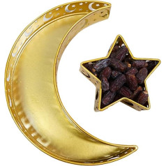 BFYDOAA Eid Serving Tray, Ramadāna paplātes Mēness un zvaigzne lauku Eid Mubarak Ramadāna ballīšu dekorēšanai Ornaments