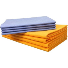 YIDUHAO Reusable Cleaning Cloths Super Absorbent Shammy Chamois Towel Machine Washable Multipurpose Microfiber Cleaning Cloth for Kitchen Glass Car Window (Orange and Blue)