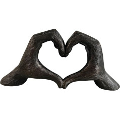 Haute Collage Hands Love Sculpture Antique Silver Gold Bronzas krāsa Dzīves izmērs 26cm atzinības un mīlestības izpausme Valentīna diena Es novērtēju tevi Es tevi mīlu Kāzu dāvana (bronza)