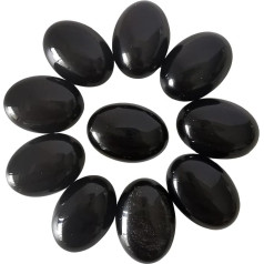 Lovionus89 18x13mm ovālas kabošons Flat Back kristāla akmens dārgakmens pērlītes rotaslietas padarīt DIY 10gab melnā obsidiāna