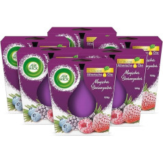 Air Wick Feel-good aromātiskā svece stiklā - Magic Berry Magic - deg līdz 20 stundām katra - satur dabīgas ēteriskās eļļas - 6 x 105 g aromātisko sveču komplekts