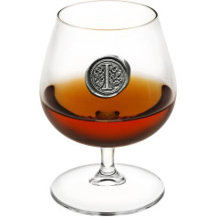 English Pewter Company 14,5 oz Brandy Cognac Snifter glāze ar iniciāļiem - personalizēta dāvana ar iniciāļiem (I) [MON209]